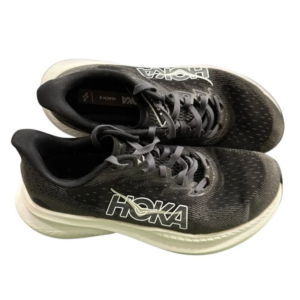 Hoka One One Mach 6 Womens Size 8.5 B Black Running Athletic Shoes Sneakers